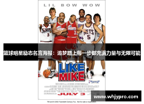 篮球明星励志名言海报：追梦路上每一步都充满力量与无限可能